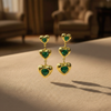 Gold Plated Three Heart Earrings