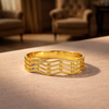 Gold Plated Zig Zag Bangle Bracelet