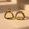 Gold Plated Traingular Hoop Earrings