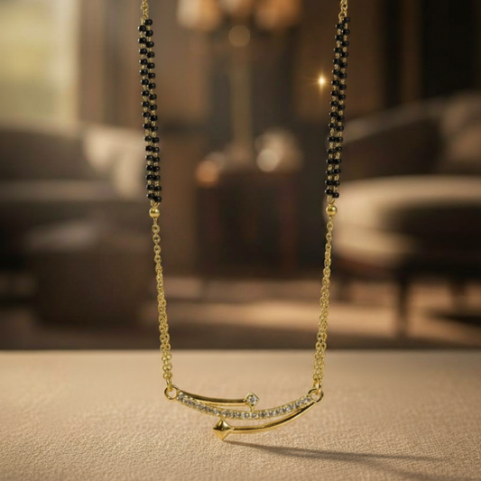 Gold Plated Arrow Pattern Mangalsutra