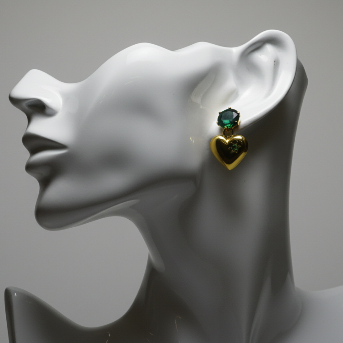 gold plated heart earrings