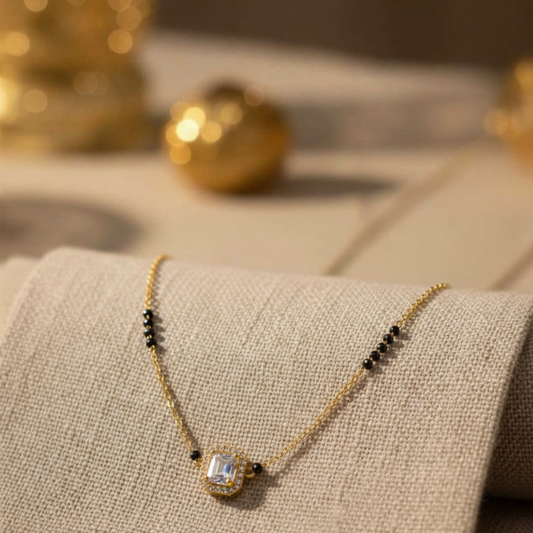 Gold Plated Minimalist AD Pendent Mangalsutra