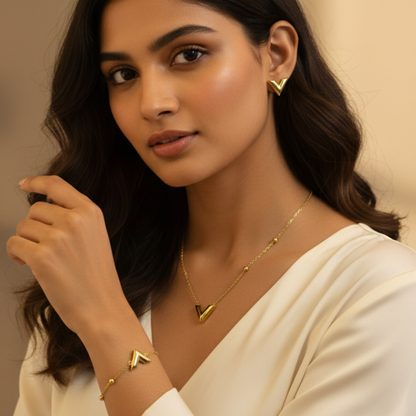 Gold Plated Beautiful V Combo set