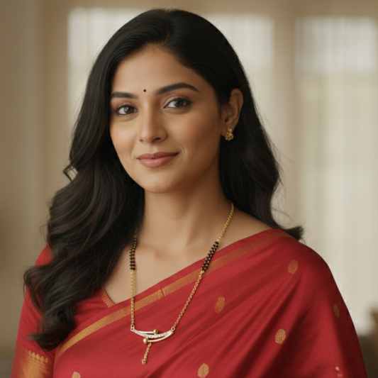 Gold Plated Arrow Pattern Mangalsutra