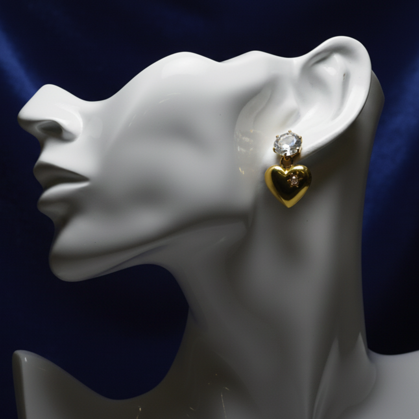 gold plated heart earrings