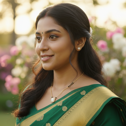 Gold Plated Minimalist AD Pendent Mangalsutra