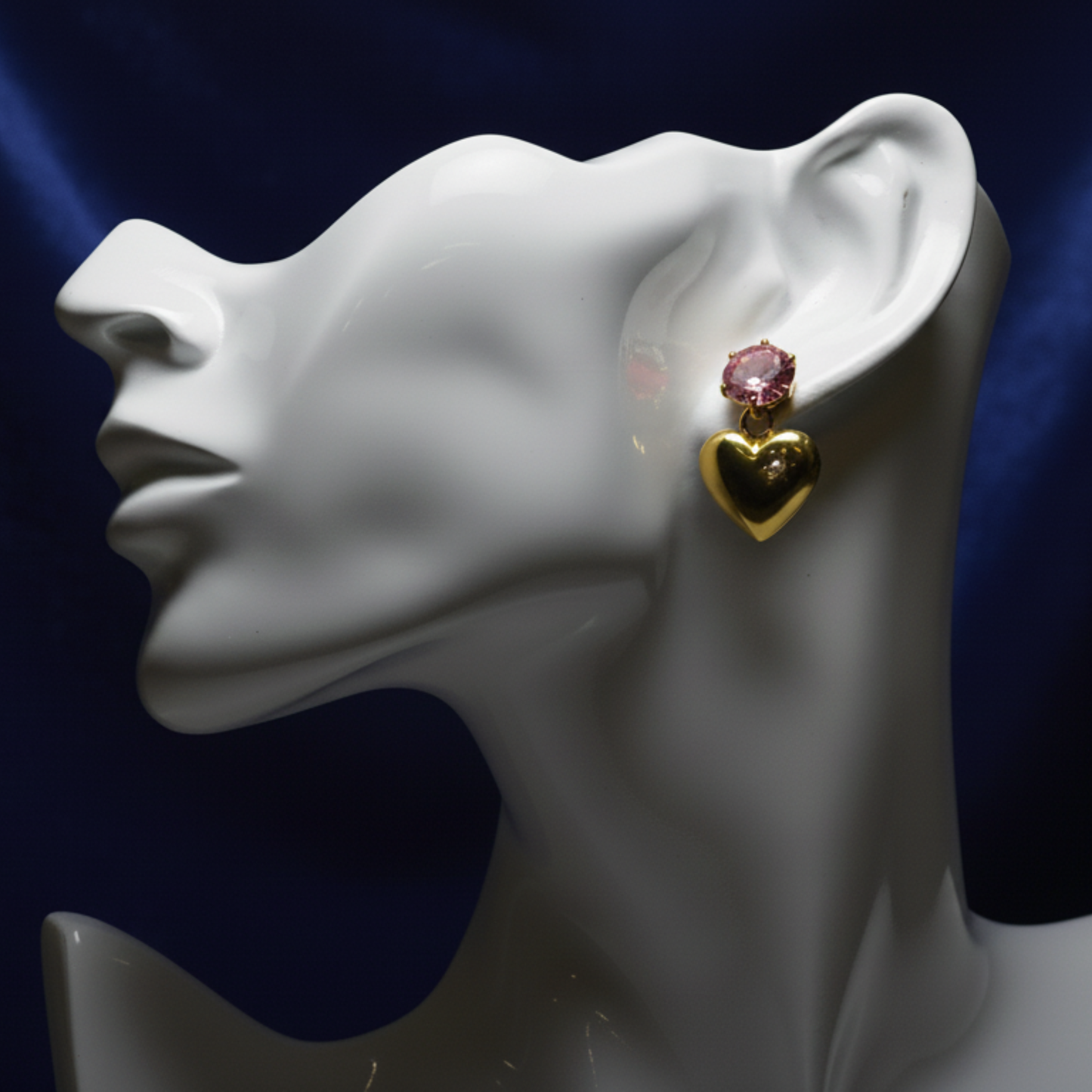 gold plated heart earrings