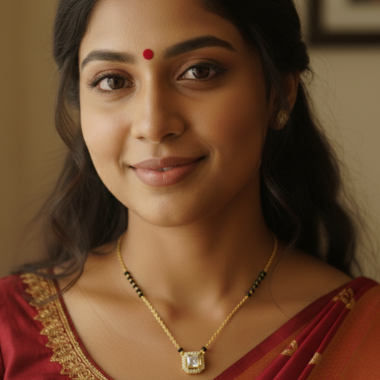 Gold Plated Minimalist AD Pendent Mangalsutra