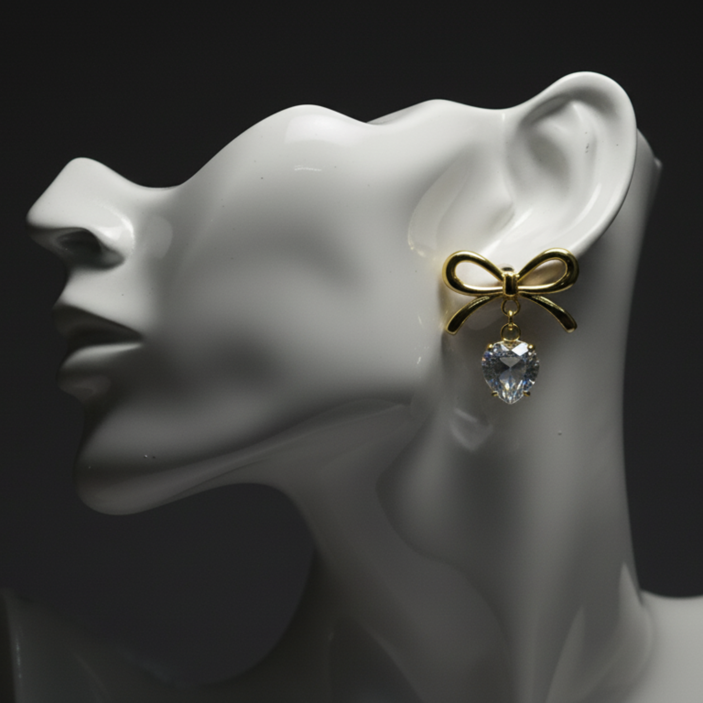 gold plated bow earrings