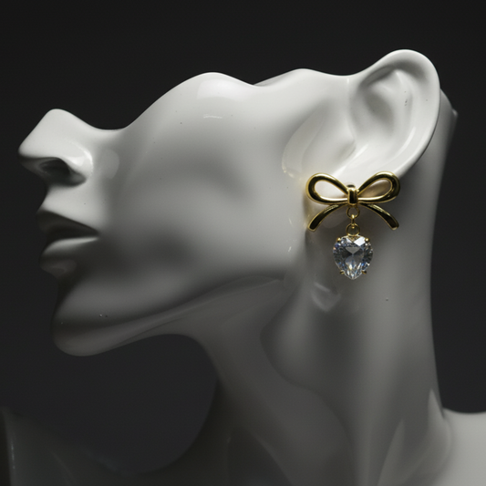 Gold Plated Bow Earrings