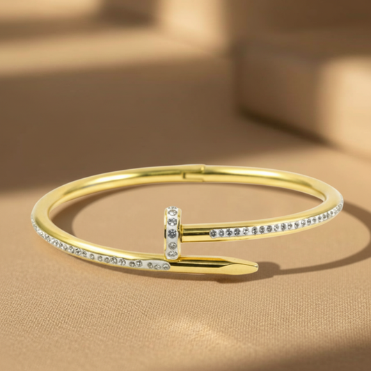 Gold Plated Trendy Nail Bracelet