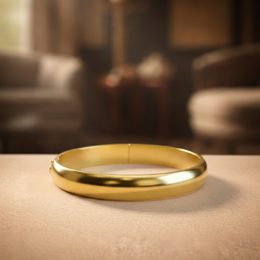Gold Plated Plain Kada Bracelet