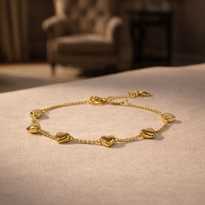 Gold Plated Continuous Love Chain Bracelet