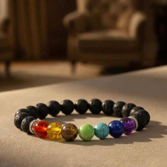 Lava Stone Multicolor Bead Bracelet