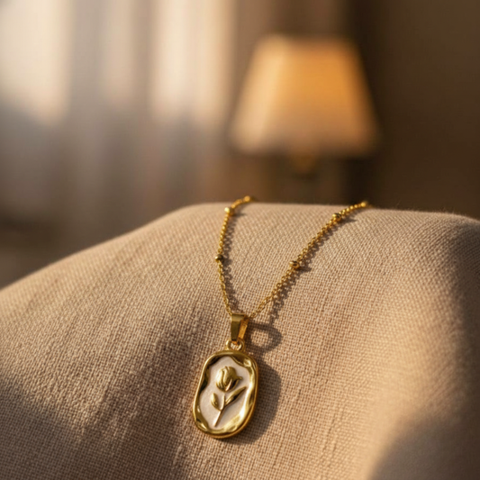 Gold Plated Love Rose Necklace