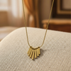 Gold Plated Vertical Bars Necklace