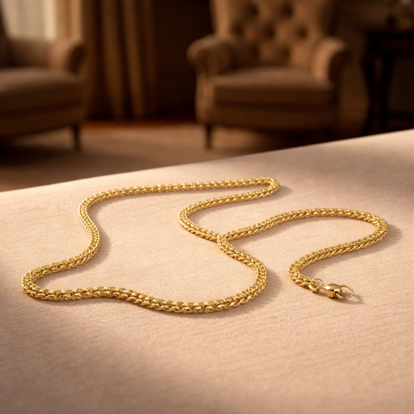 gold plated square chain
