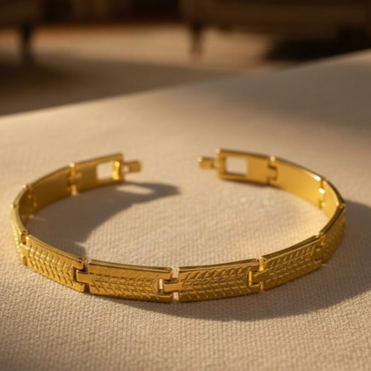 Gold Plated Texture Bracelet