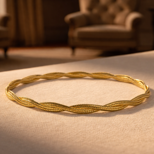 Gold Plated Twisted Snake Chain Bracelet