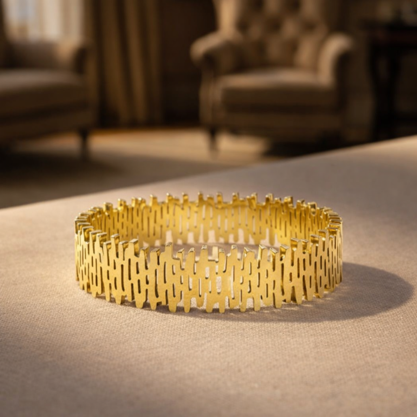 gold plated trendy fire pattern bracelet