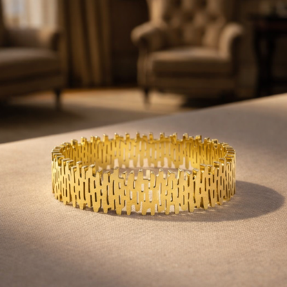 Gold Plated Trendy Fire Pattern Bracelet