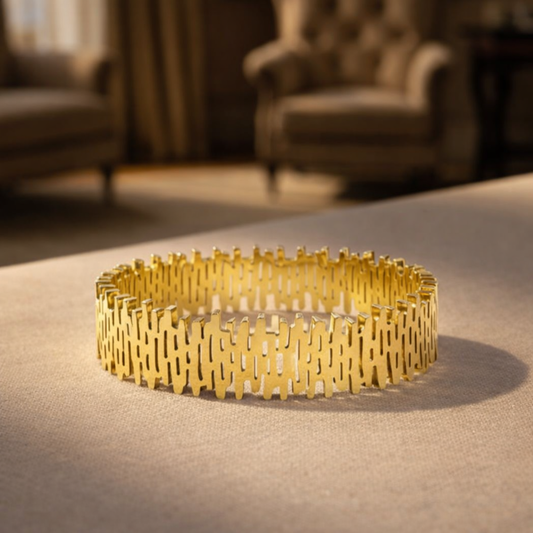 Gold Plated Trendy Fire Pattern Bracelet