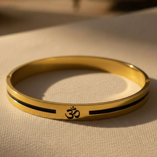 Gold Plated Om Kada Bracelet