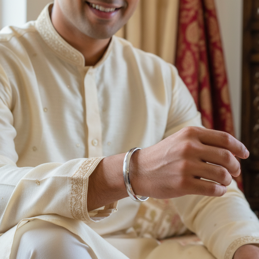 Stainless Steel Polished Plain Kada Bracelet