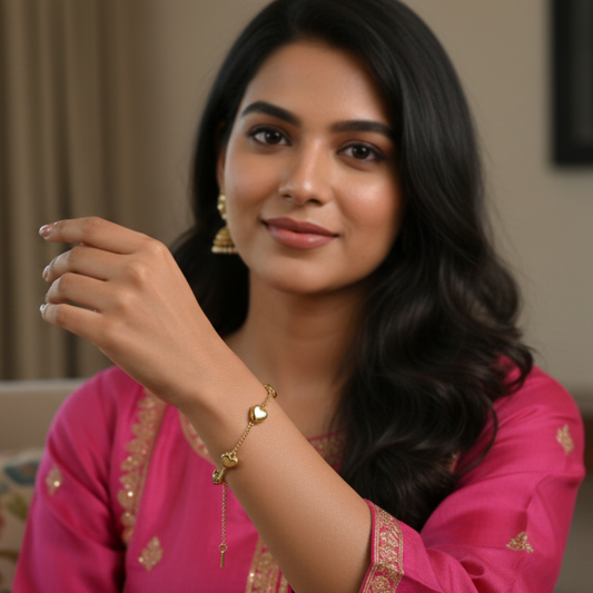 Gold Plated Continuous Love Chain Bracelet