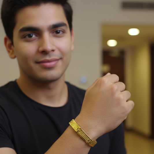 Gold Plated Texture Bracelet