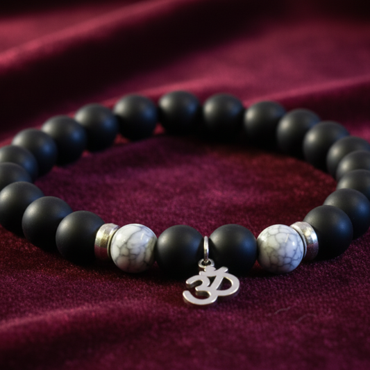 Lava Stone Om Bracelet