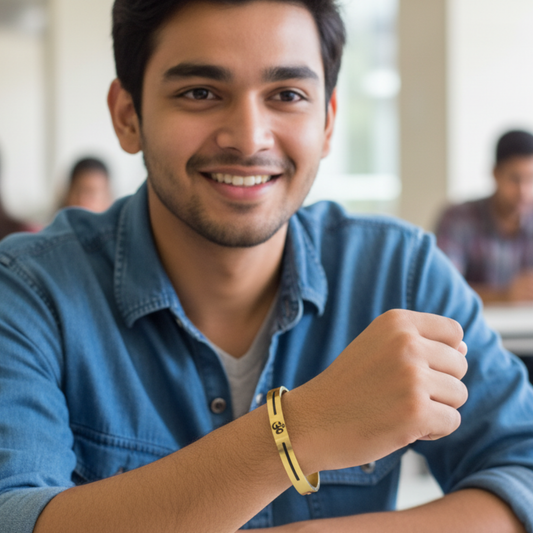 Gold Plated Om Kada Bracelet