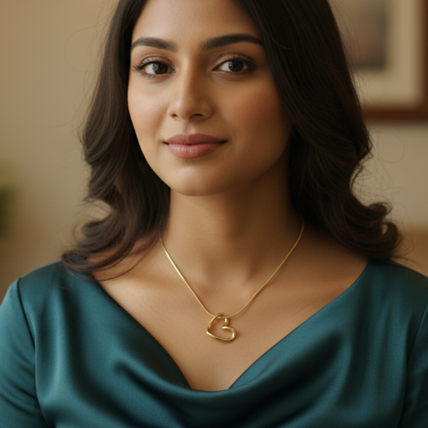 gold plated beautiful heart necklace