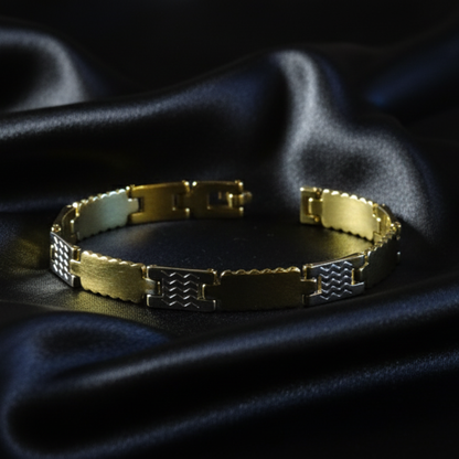 Gold Plated Brick Pattern Bracelet