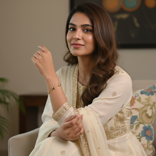 Gold Plated Continuous Love Chain Bracelet