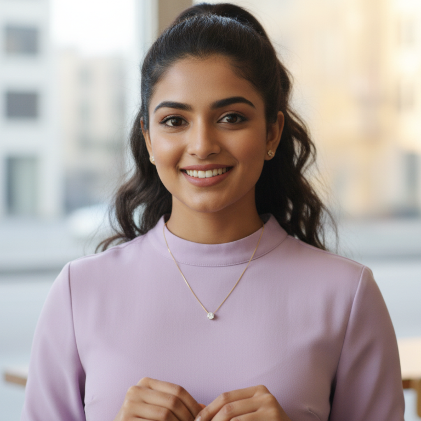gold plated minimilistic ad stone necklace