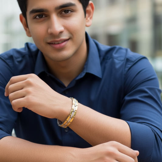 Gold Plated Sandwich Pattern Bracelet