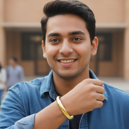 Gold Plated Plain Kada Bracelet