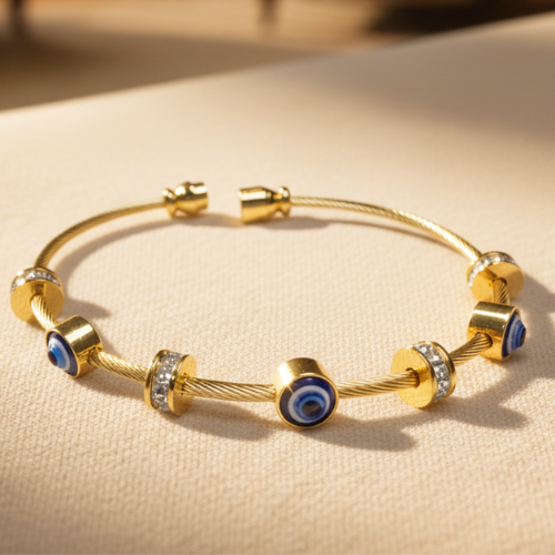 gold plated nazar raksha bracelet