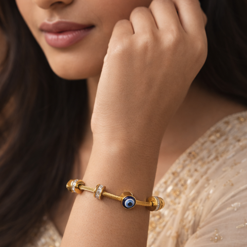 gold plated nazar raksha bracelet