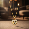 Golden Heart Sparkle Pendant Necklace