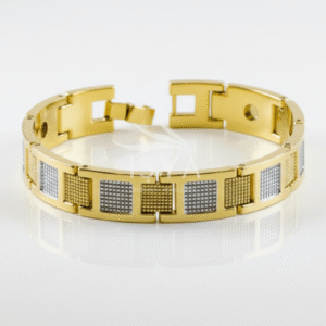 Gold Plated Square Pattern Bracelet